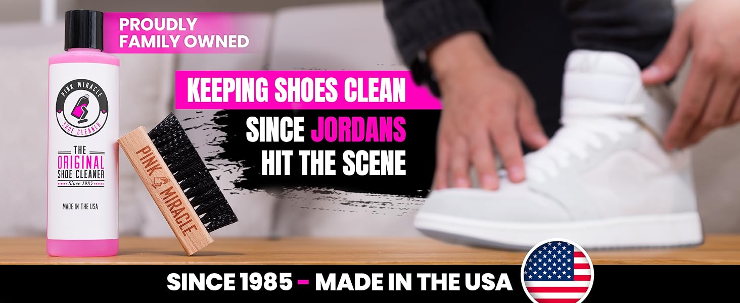 Pink Miracle Shoe Cleaner Kit with Jordans 