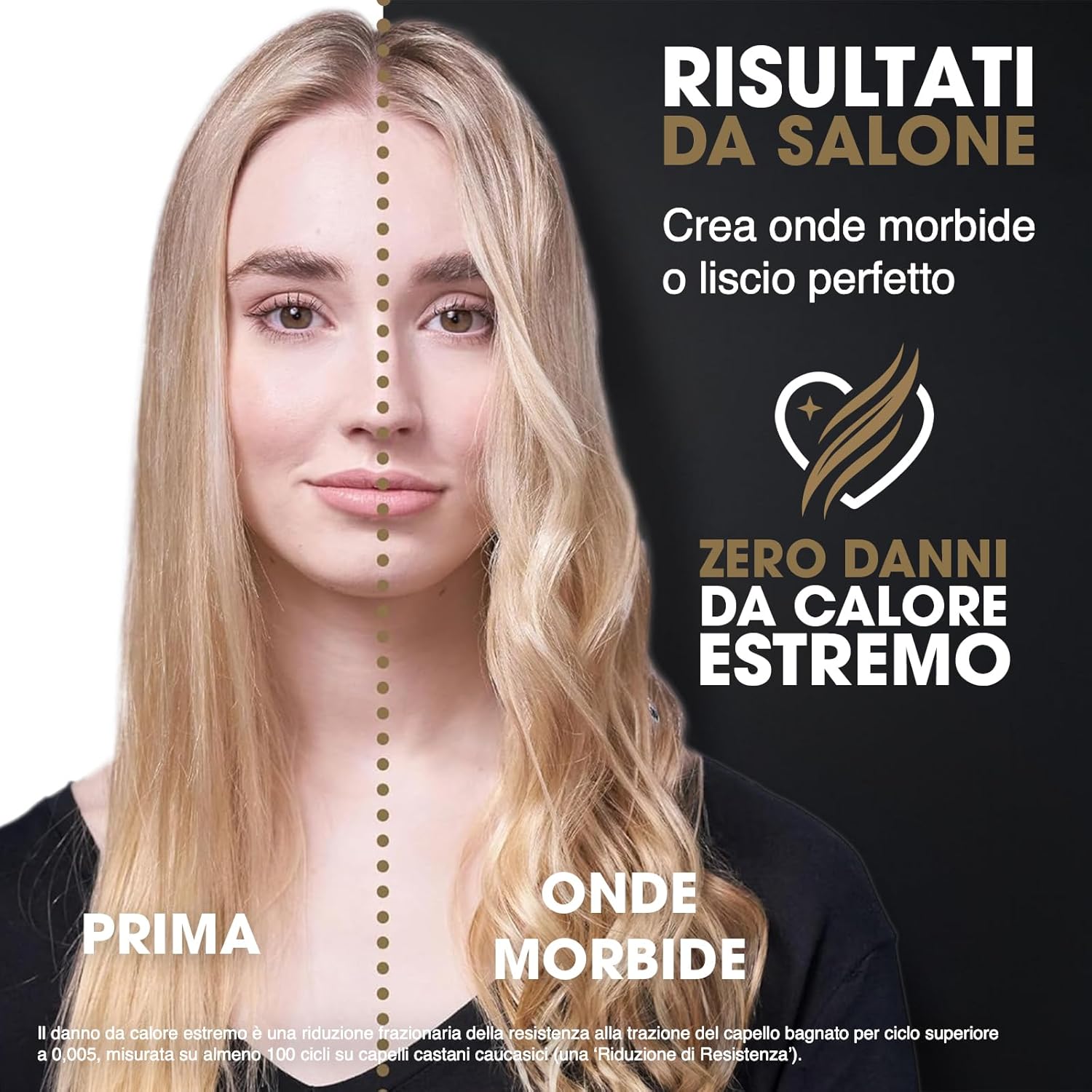 ghd Gold, Piastra Capelli Professionale per Piega Liscia e Mossa, Styler con Tecnologia Dual-Zone e Sensori Termici, Finish Morbido e Lucente da Salone, Cavo Girevole di 2.7 m