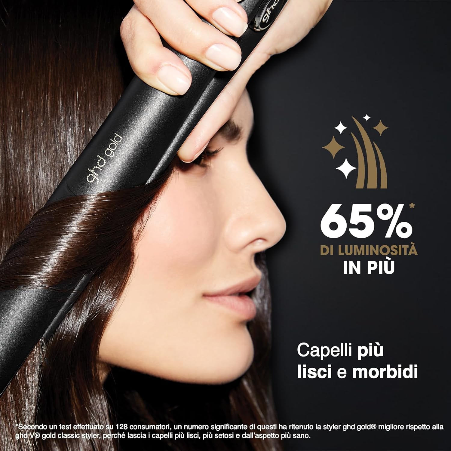 ghd Gold, Piastra Capelli Professionale per Piega Liscia e Mossa, Styler con Tecnologia Dual-Zone e Sensori Termici, Finish Morbido e Lucente da Salone, Cavo Girevole di 2.7 m