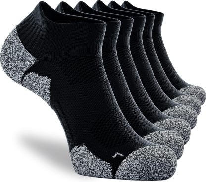 CWVLC Unisex Cushioned Compression Athletic Ankle Socks Multipack