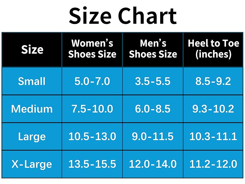 001A size chart
