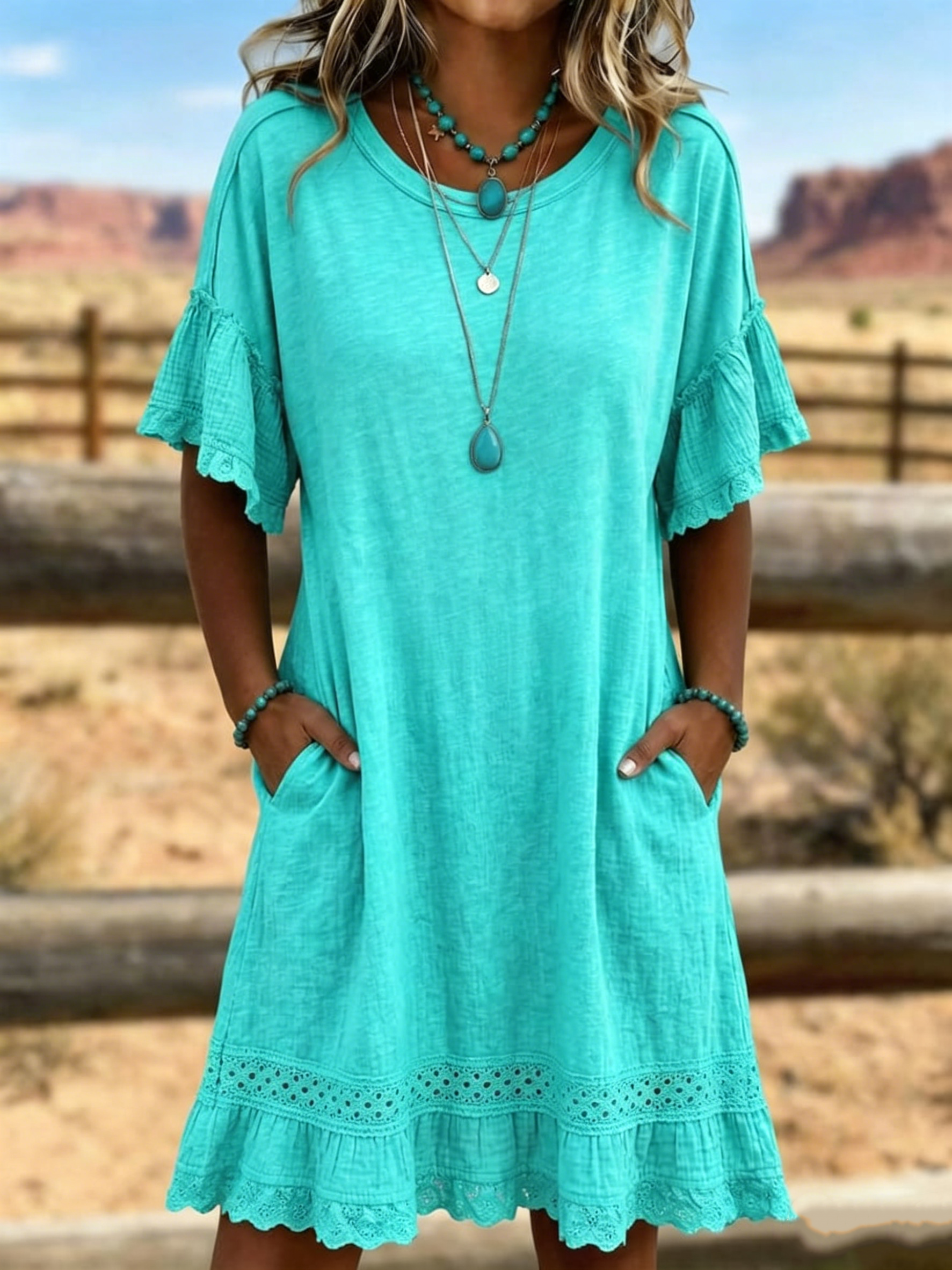 Vintage-style artistic cutout patchwork cotton-linen maxi skirt