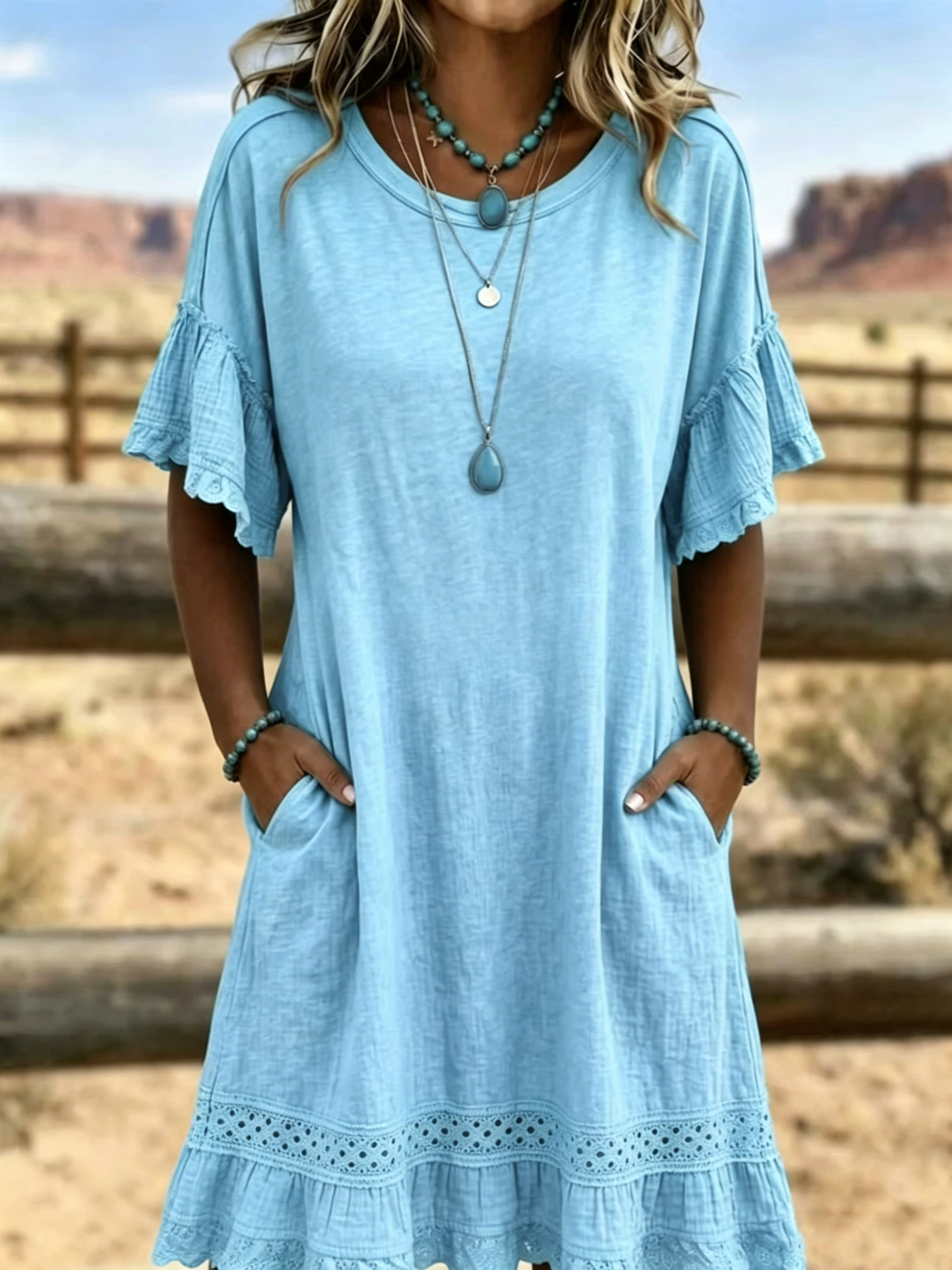 Vintage-style artistic cutout patchwork cotton-linen maxi skirt