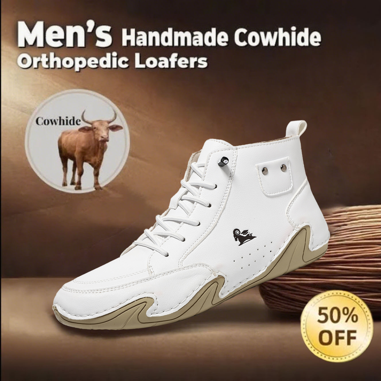 🔥Hot-selling recommendations 50% off today only🔥Men's authentic orthopedic high-top shoes to relieve foot pain