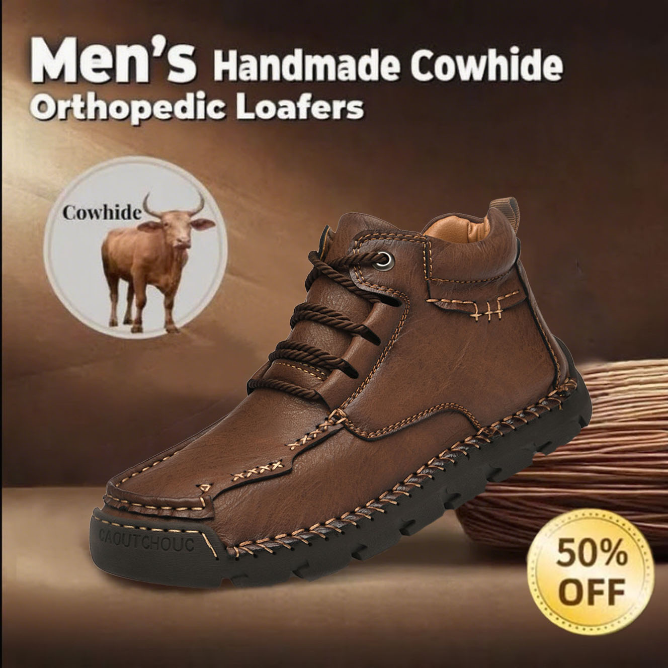 ⏰Limited Time Sale 70% OFF-Men's new handmade genuine leather orthoped