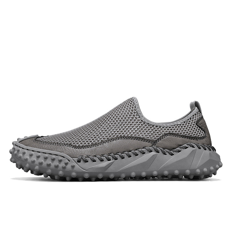 ⏰Fresh Steps – 60% OFF🛒 Men’s Slip-On Orthopedic Casual Walking Shoes – Breathable Mesh, Leather Trim, Arch Support & Non-Slip Rubber Sole for Outdoor Trekking