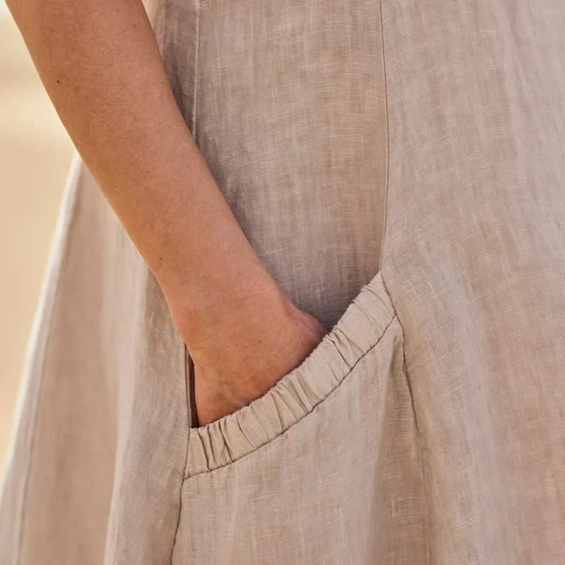 Last Day Promotion 50% OFF Women's Sleeveless Cotton And Linen Dress