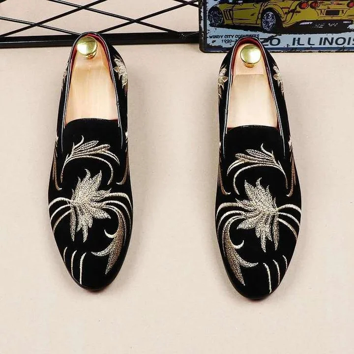 Original Black and Gold Mens Dress Shoes | Best Loafers With Gold Accents