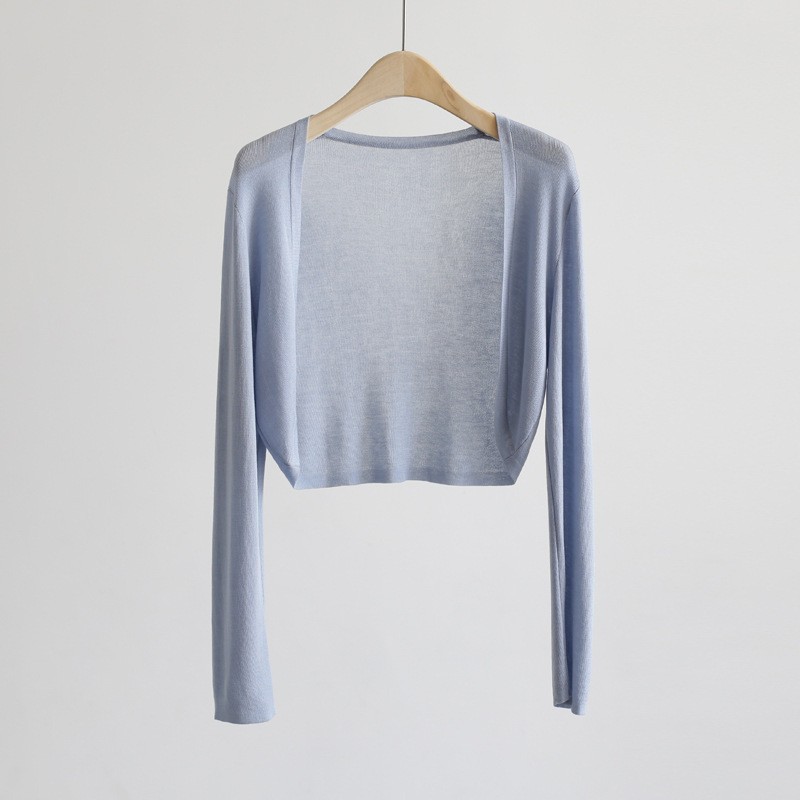 Sun knit Cardigan Women's thin ice silk Coat shawl air-conditioned shirt with slip skirt