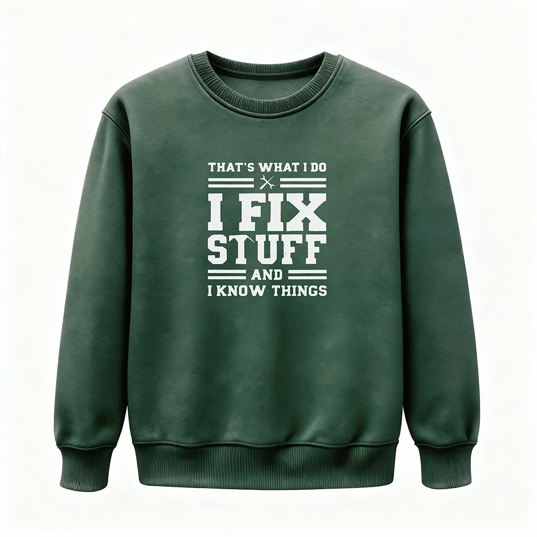 🔥“I Fix Stuff & Know Things” Tee – The Perfect T-Shirt for Problem Solvers 🔧