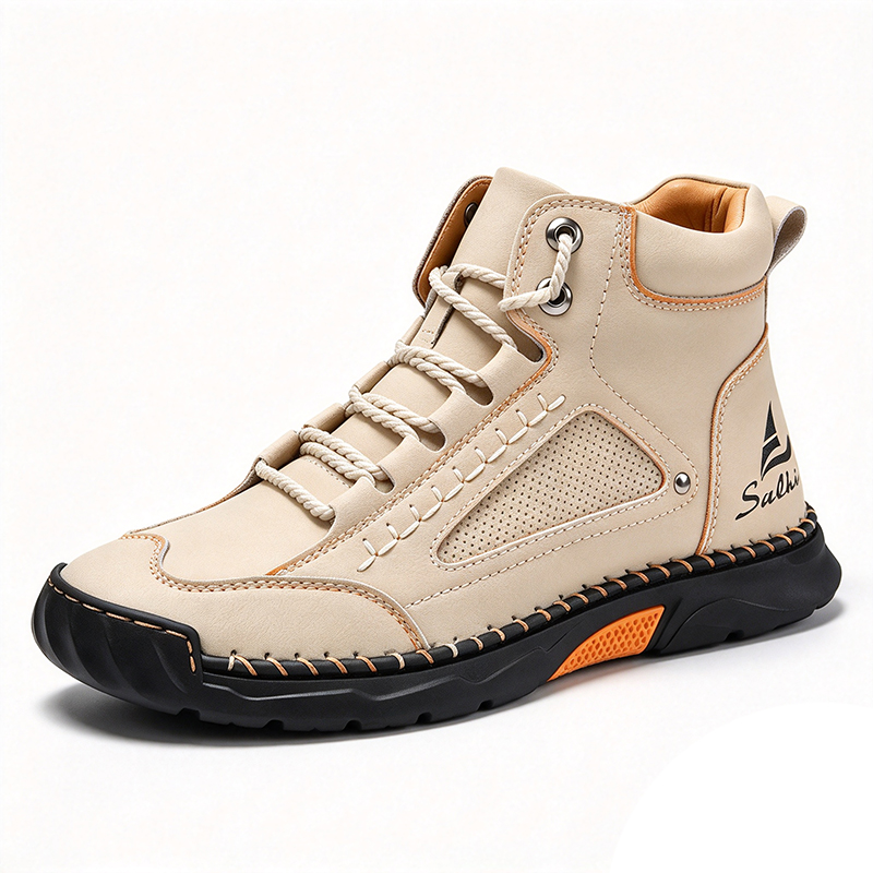 Orthopedic Casual Leather Boots - Wide Toe, Arch Support, Waterproof, Pressure Relief for Everyday & Travel