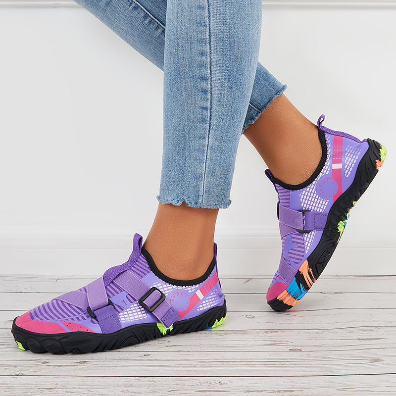 Men Buckle Decor Water Shoes Quick Drying Aqua Sneakers
