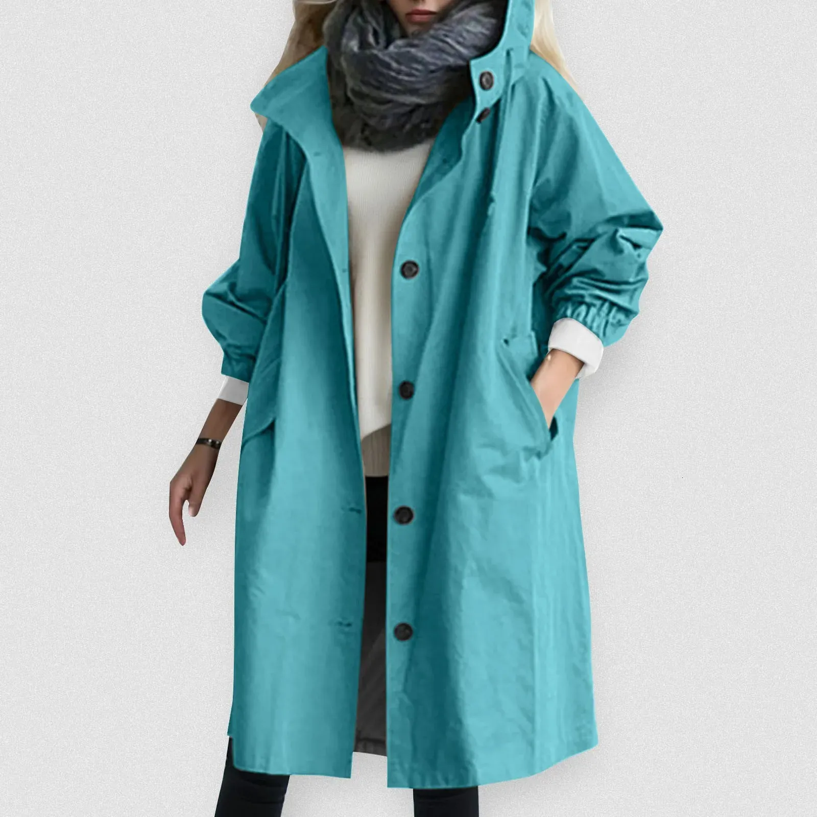 Water Resistant Oversized Hooded Windbreaker Rain Jacket