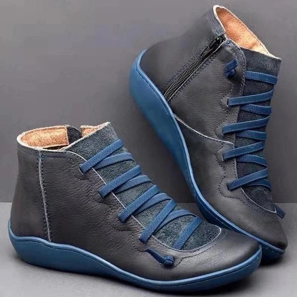 Premium Orthopedic Lace-Up Ankle Boots, Genuine Comfy Orthopedic Leather Boots, 2024 Design