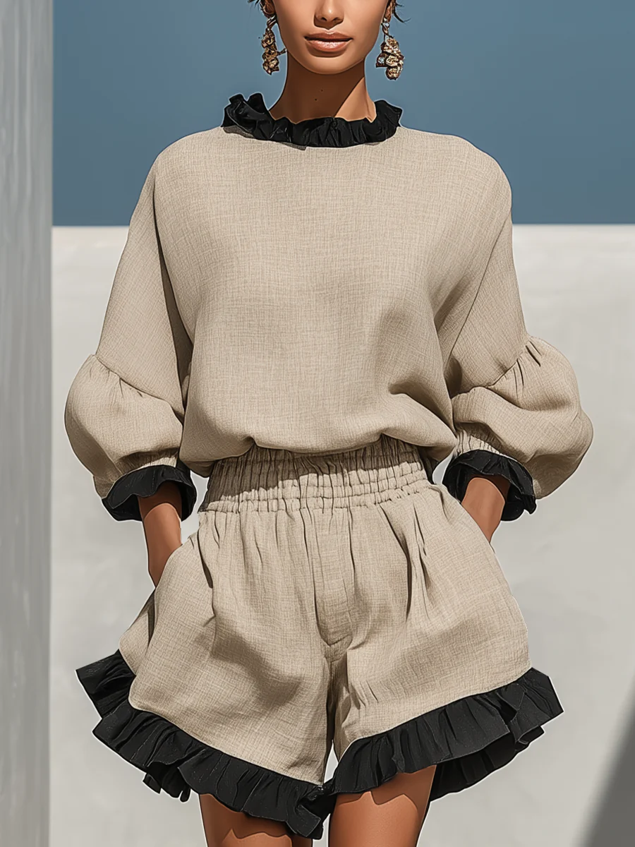 Women's Cotton-Linen Two-Piece Set