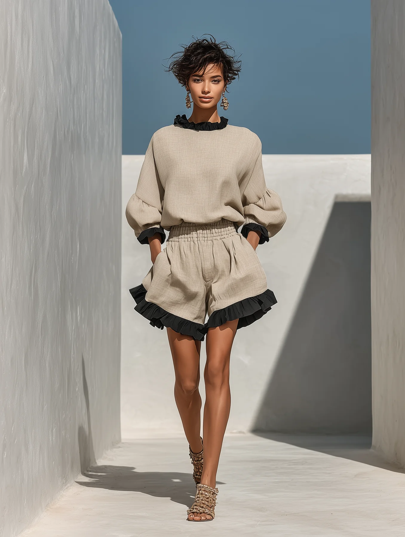 Women's Cotton-Linen Two-Piece Set