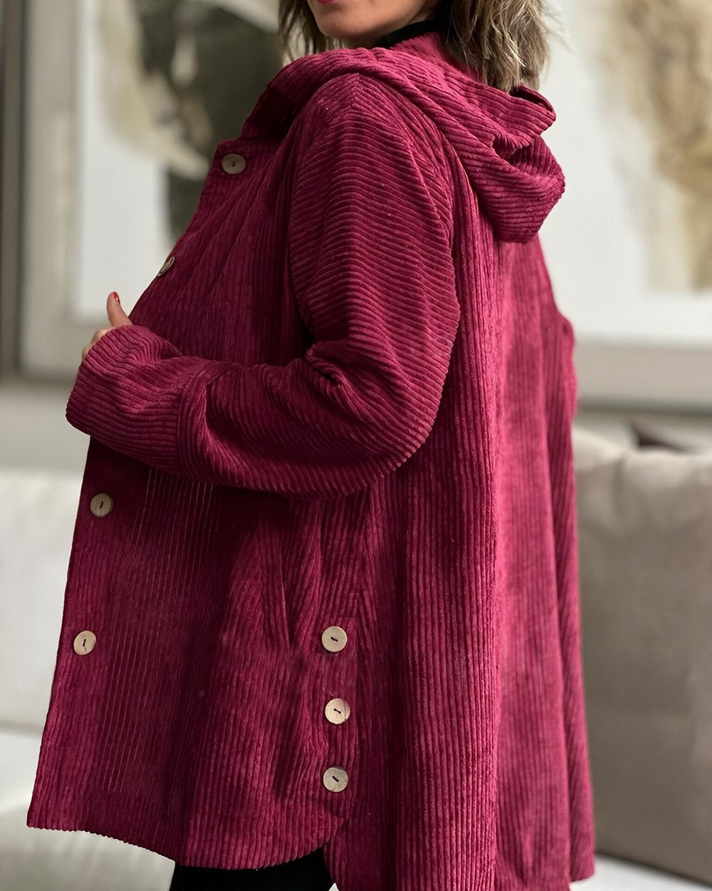 Cozy Corduroy Hooded Jacket
