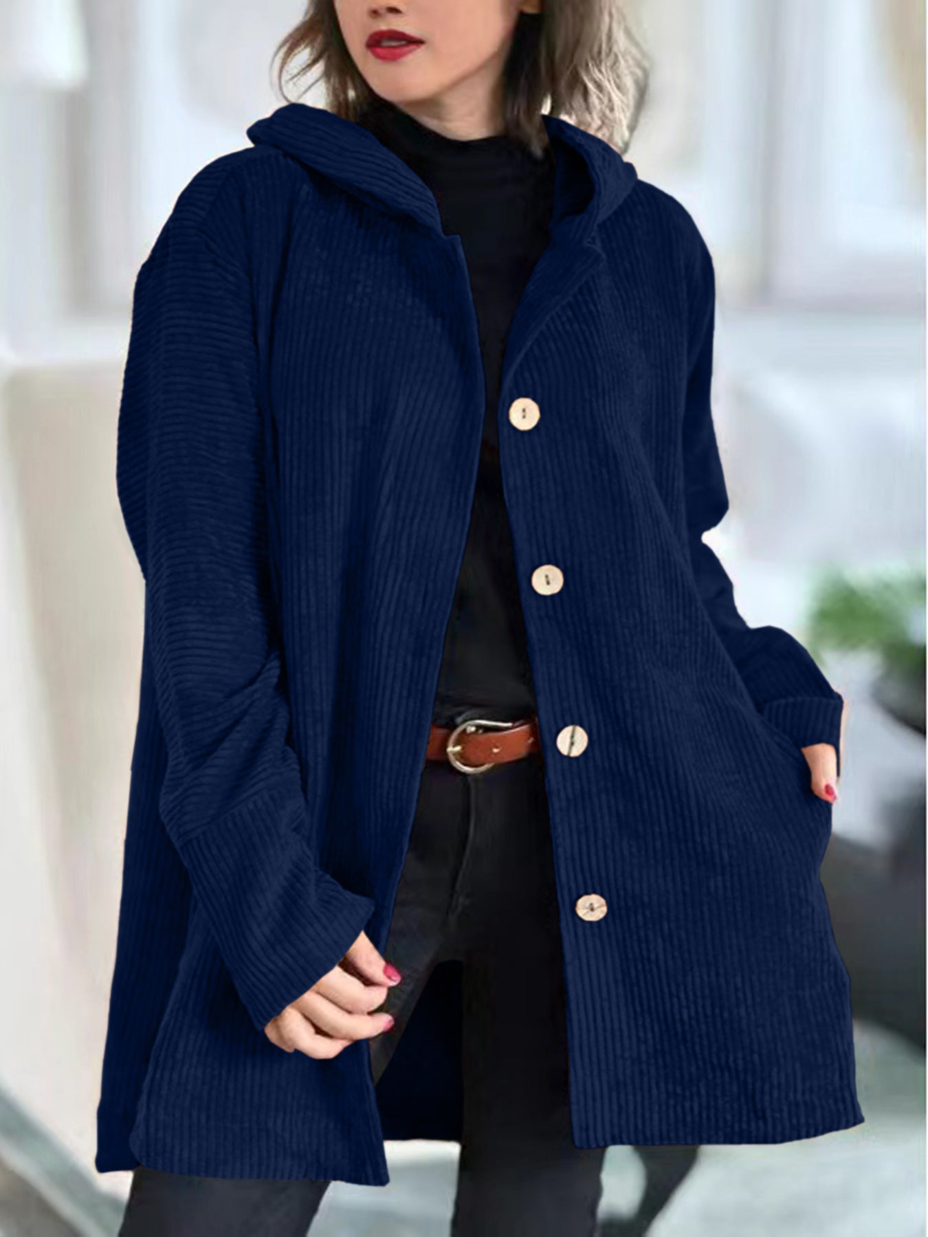 Cozy Corduroy Hooded Jacket