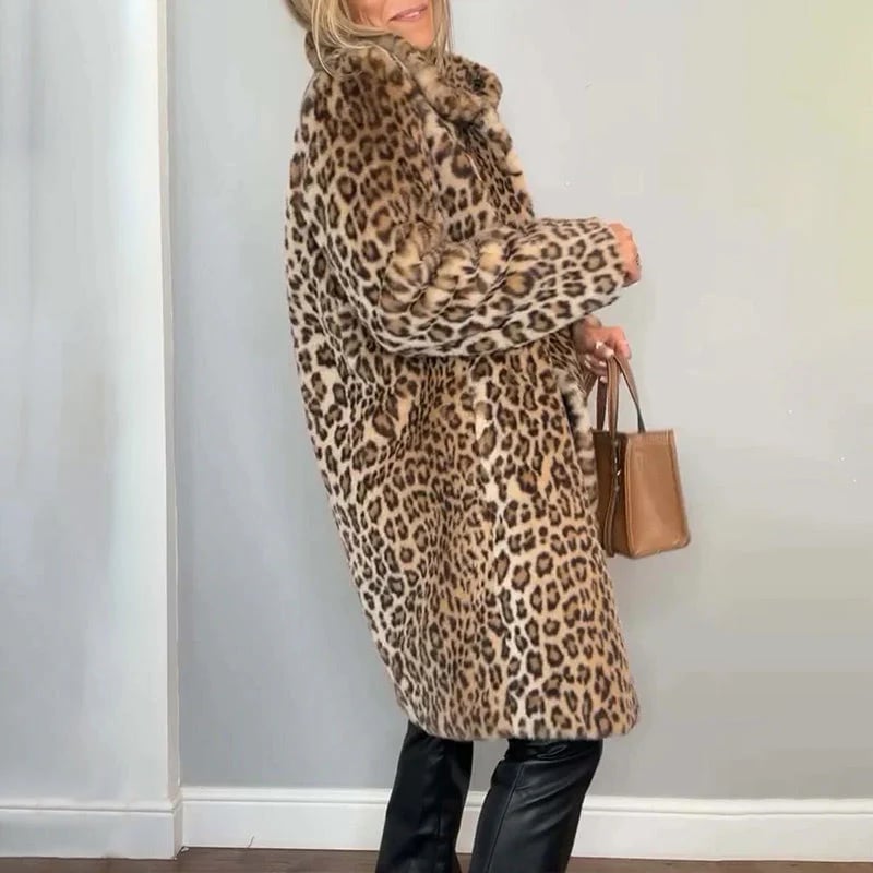 💖Women's Leopard Print Mid-Length Jacket✈️