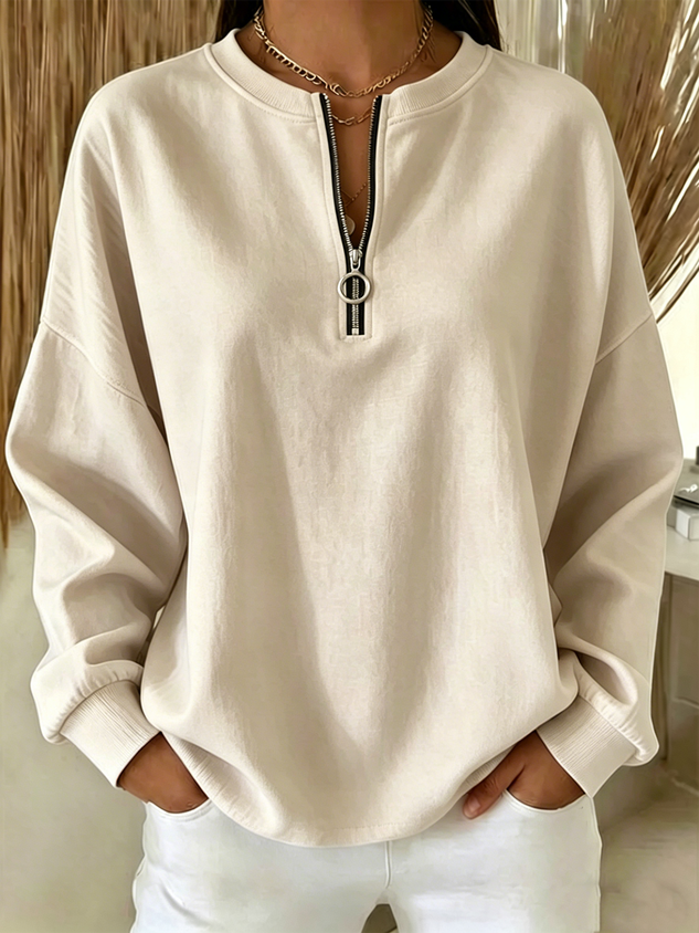 New Arrivals🔥Women Plain Crew Neck Vintage Long Sleeve Sweatshirt