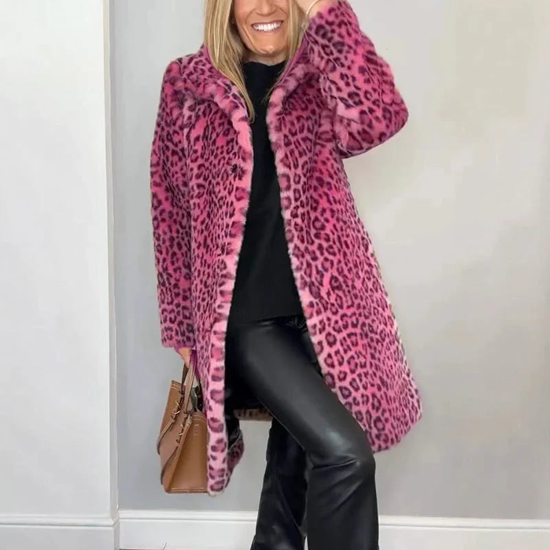 💖Women's Leopard Print Mid-Length Jacket✈️