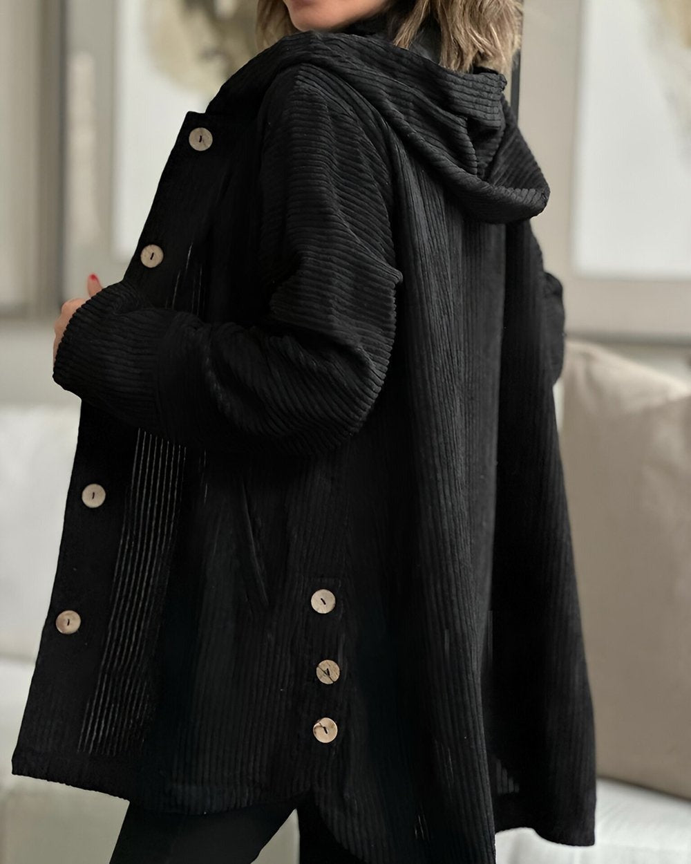 Cozy Corduroy Hooded Jacket