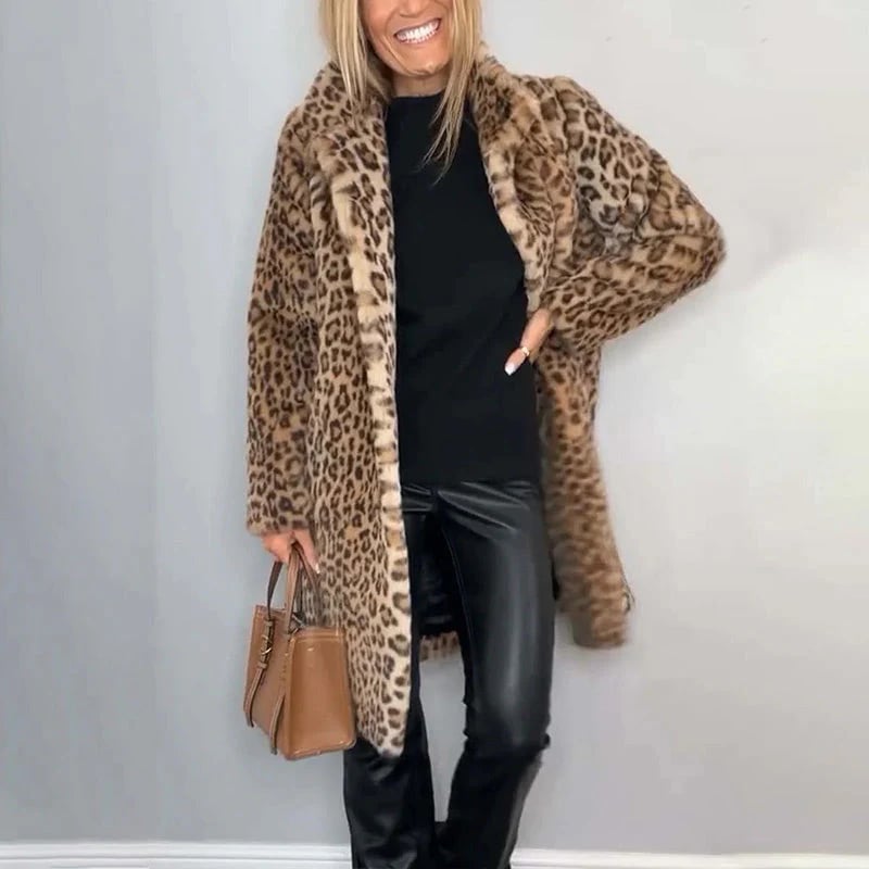 💖Women's Leopard Print Mid-Length Jacket✈️