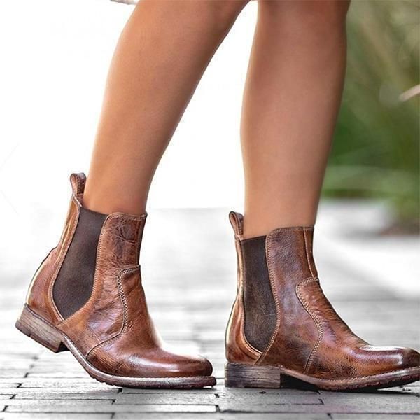 Women's Vintage Leather Chelsea Boots Vintage Boots Ankle Boot