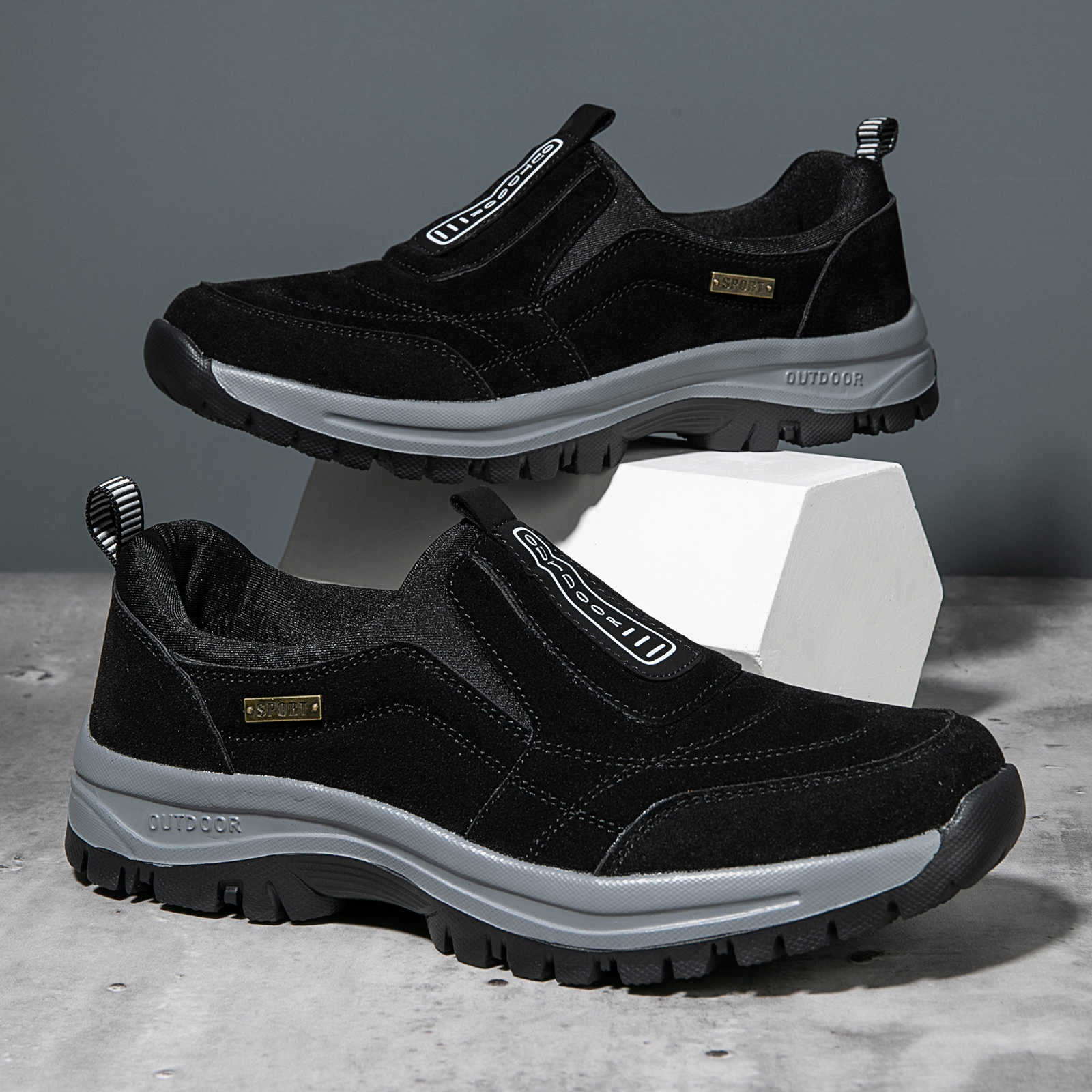 2025 Men's Lightweight Extra Wide Width Orthopedic Hands-Free Foot Pain Relief Slip-on Shoes