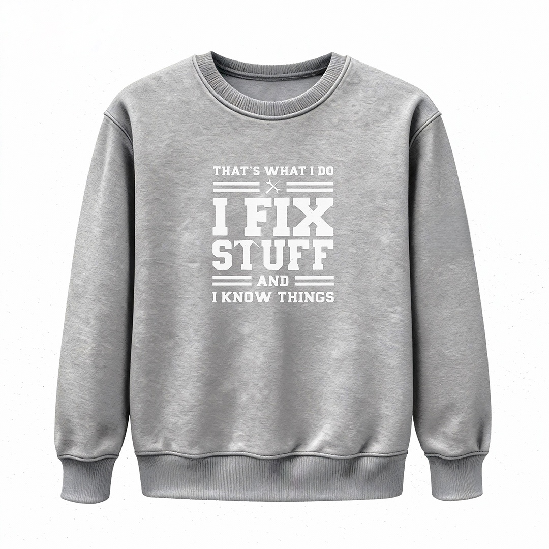 🔥“I Fix Stuff & Know Things” Tee – The Perfect T-Shirt for Problem Solvers 🔧
