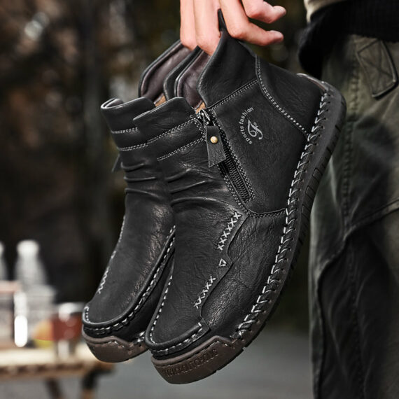 Mostelo – Men’s Soft And Breathable Zipper Outdoor Tooling Boots V2