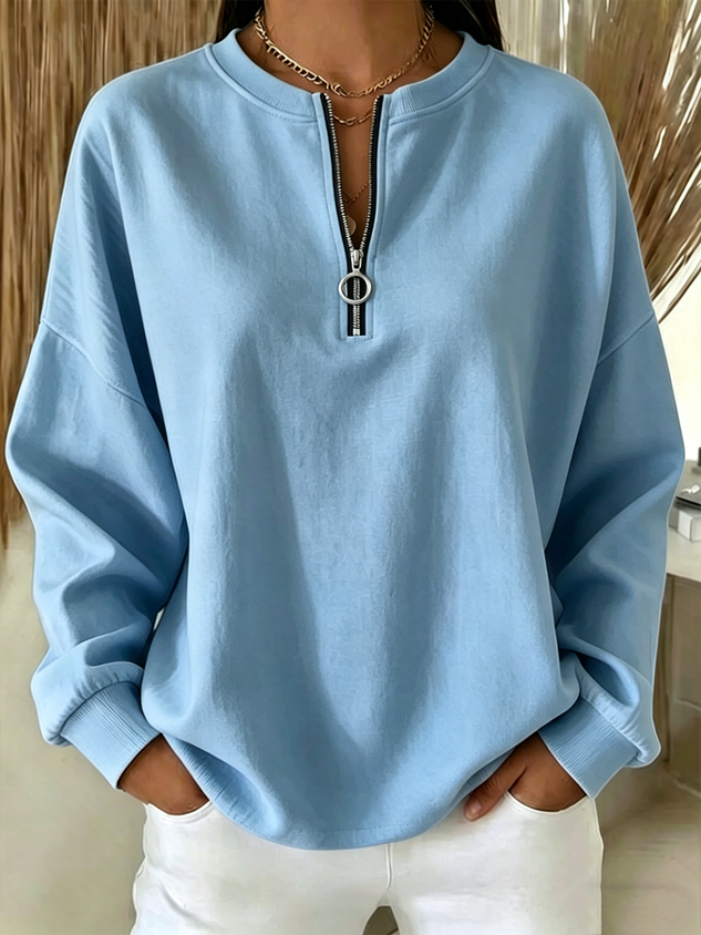 New Arrivals🔥Women Plain Crew Neck Vintage Long Sleeve Sweatshirt