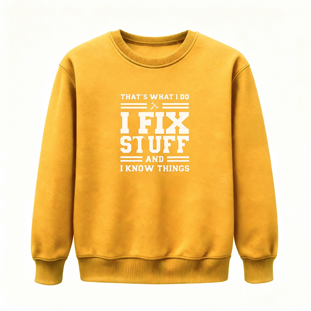 🔥“I Fix Stuff & Know Things” Tee – The Perfect T-Shirt for Problem Solvers 🔧