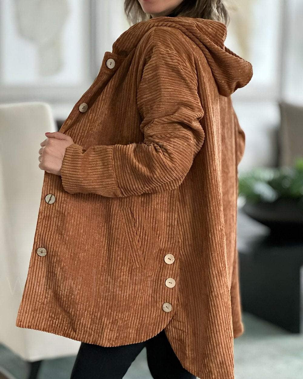Cozy Corduroy Hooded Jacket