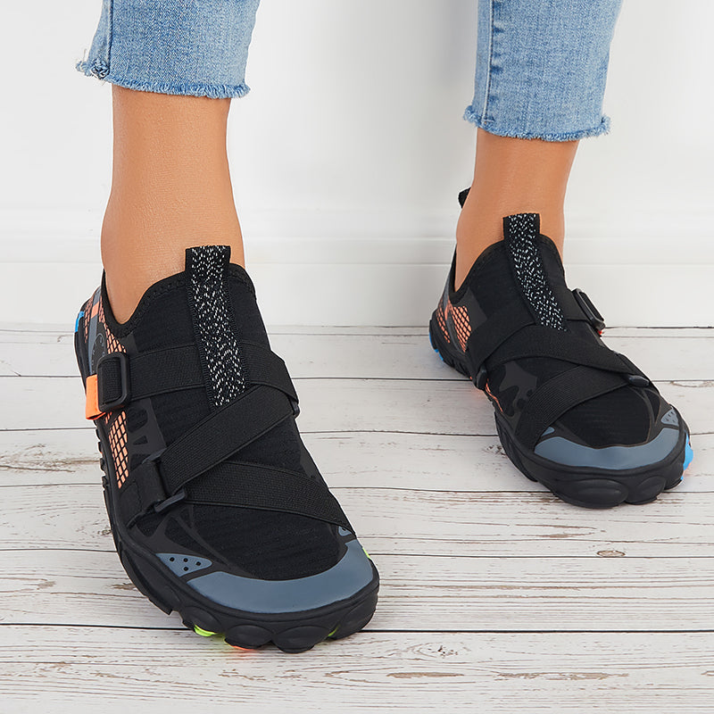 Men Buckle Decor Water Shoes Quick Drying Aqua Sneakers