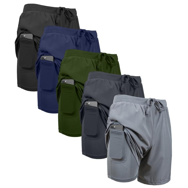 🔥Men's 2 in 1 Stretch Active Quick Dry Gym Running Shorts With Liner