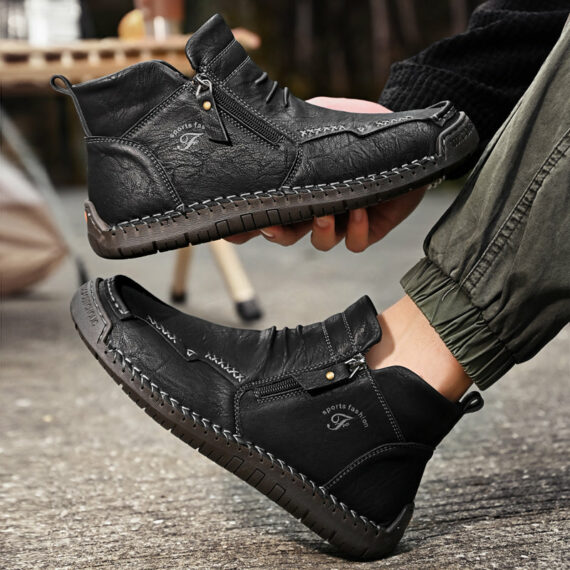 Mostelo – Men’s Soft And Breathable Zipper Outdoor Tooling Boots V2