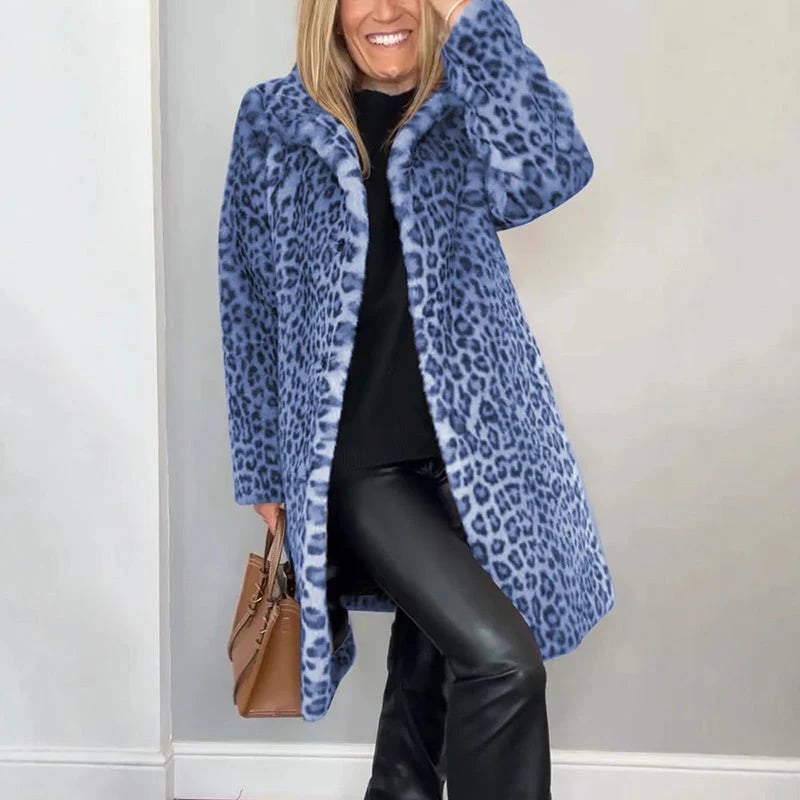💖Women's Leopard Print Mid-Length Jacket✈️