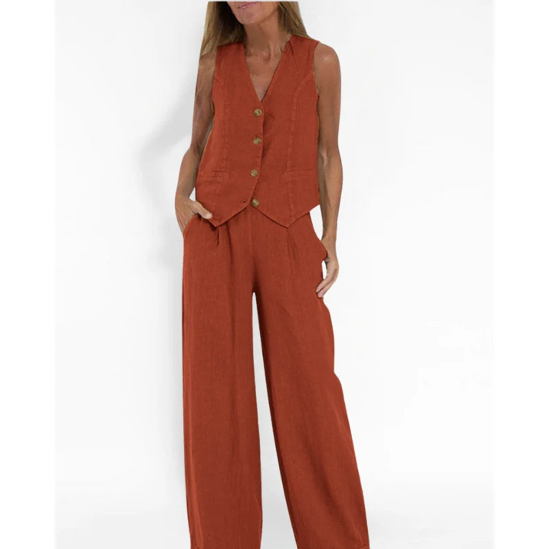 Sleeveless Top & Trouser Set for Women