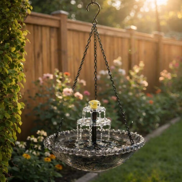 🐦2026 Spring special offer--Solar Cascade Hanging Bird Bath Fountain