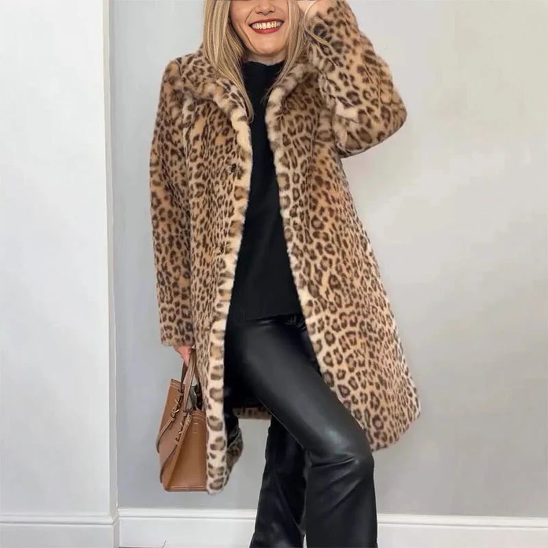 💖Women's Leopard Print Mid-Length Jacket✈️