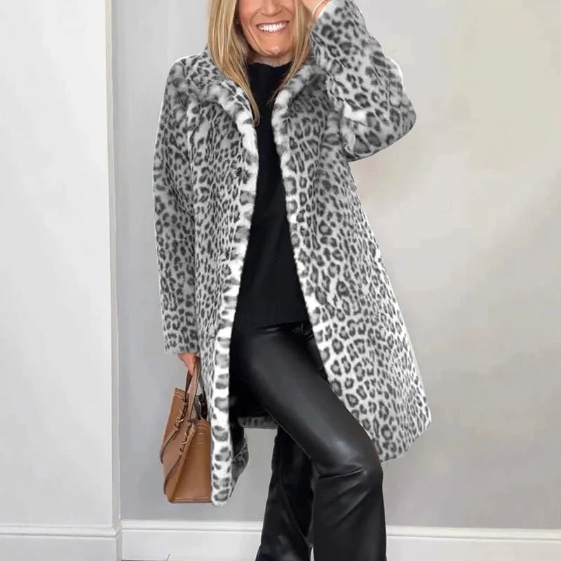 💖Women's Leopard Print Mid-Length Jacket✈️