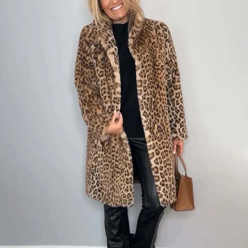 💖Women's Leopard Print Mid-Length Jacket✈️
