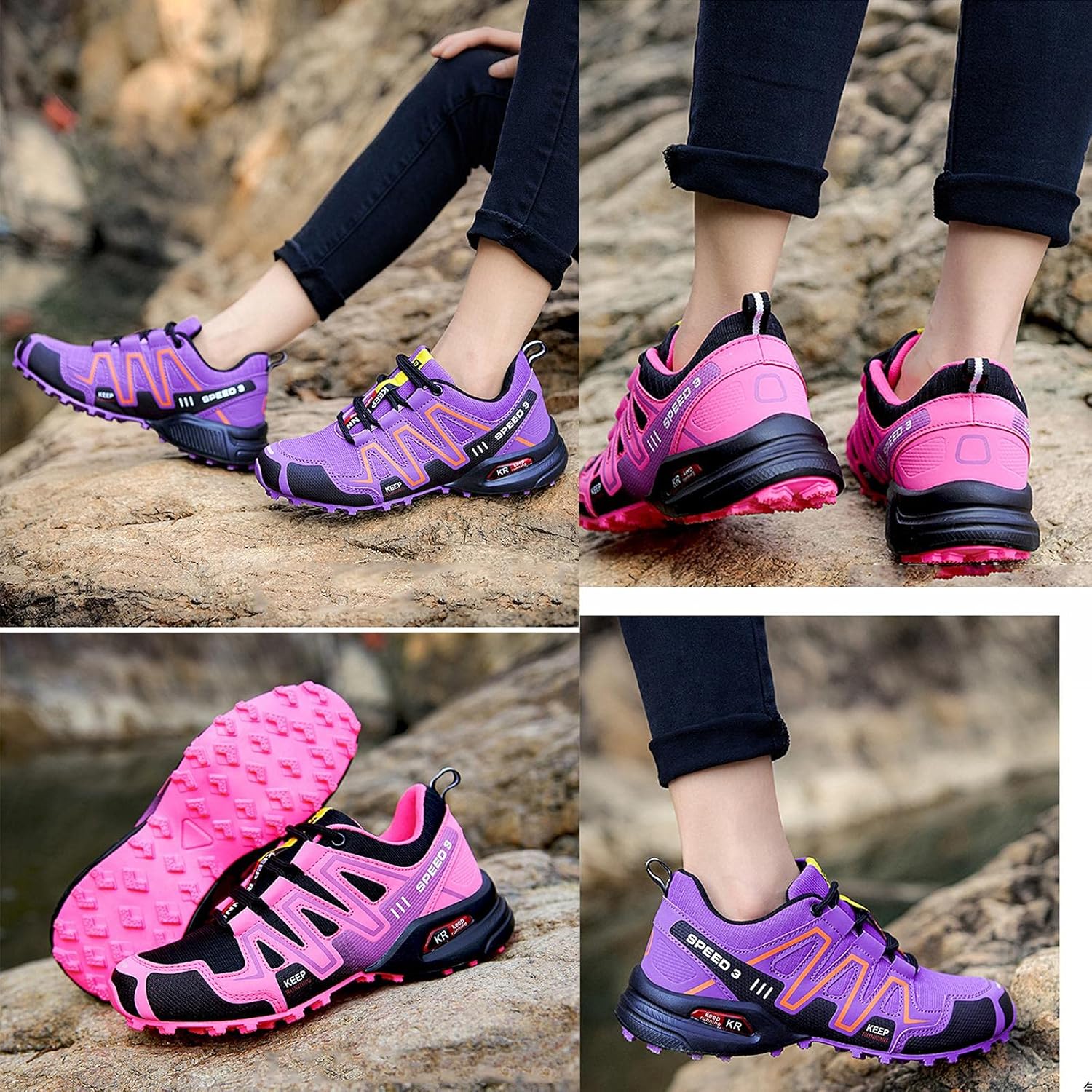 Oliyey breathable high traction sole outdoor activity hiking shoes