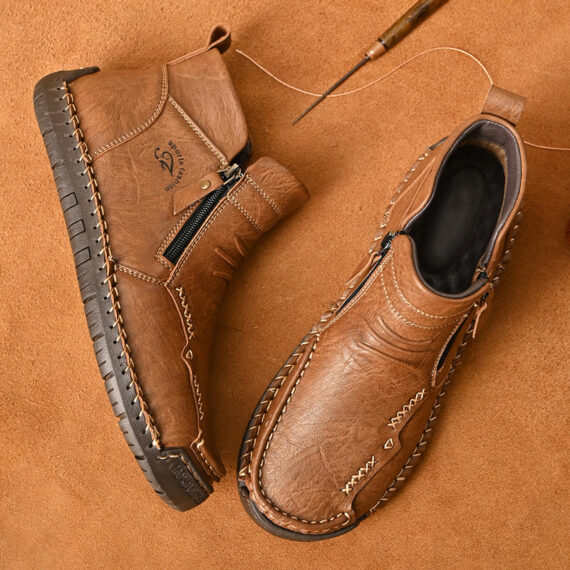 Mostelo – Men’s Soft And Breathable Zipper Outdoor Tooling Boots V2