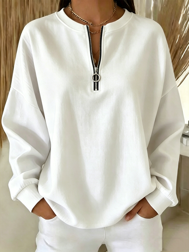 New Arrivals🔥Women Plain Crew Neck Vintage Long Sleeve Sweatshirt