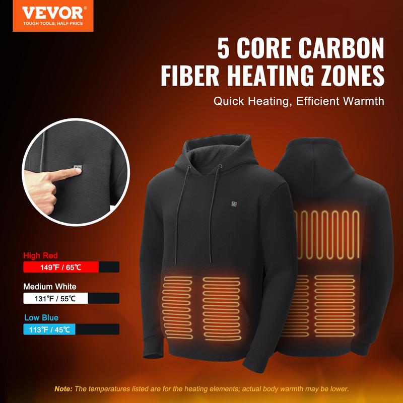 Heated Hoodie Sweatshirt Unisex with Battery