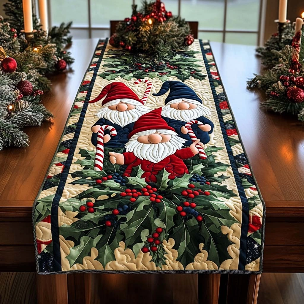 Swirl Pattern Quilted Table Runner