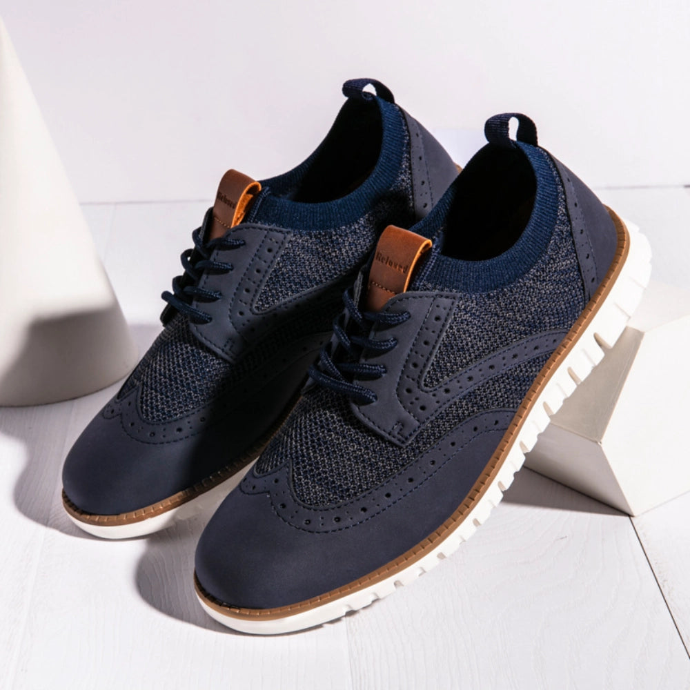 Breathable Men's Two-Tone Sneakers - Lightweight Summer Shoes