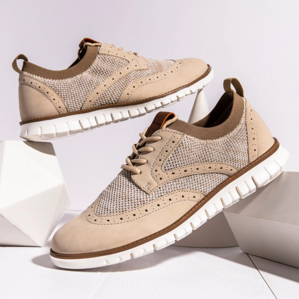 Breathable Men's Two-Tone Sneakers - Lightweight Summer Shoes